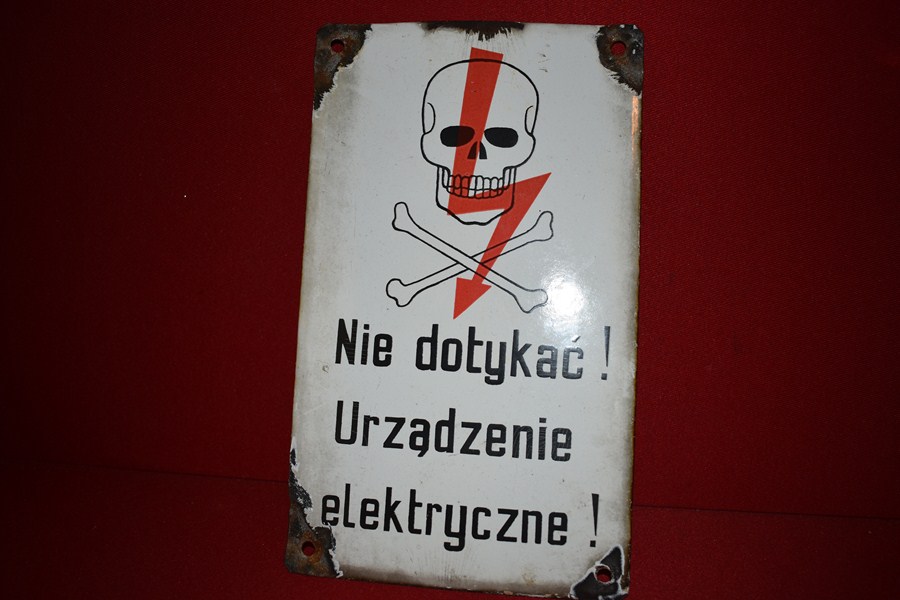 WW2 ENAMEL SIGN FROM A GERMAN POW CAMP IN POLAND-SOLD 
